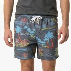 Vertical Sport Men’s Swim Trunks Tropical Palm Tree Island Print Board Shorts
